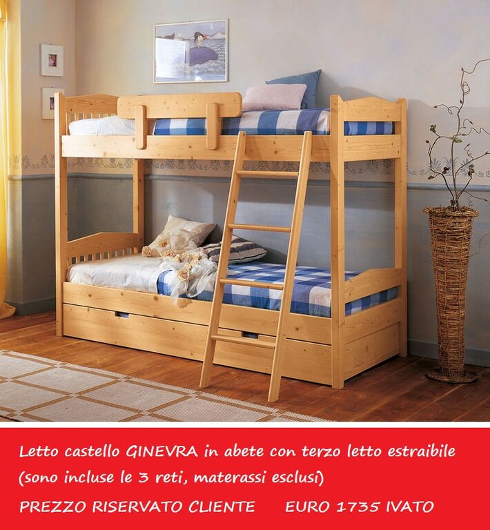 5304960 Letto castello ginevra in abete